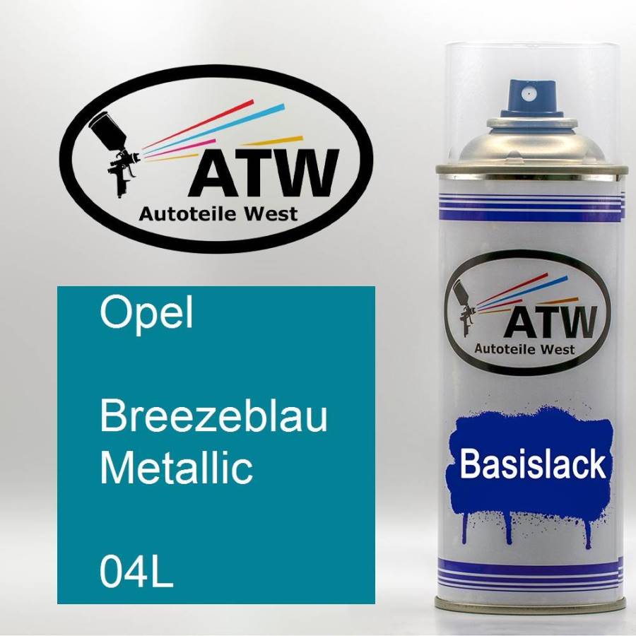 Opel, Breezeblau Metallic, 04L: 400ml Sprühdose, von ATW Autoteile West.